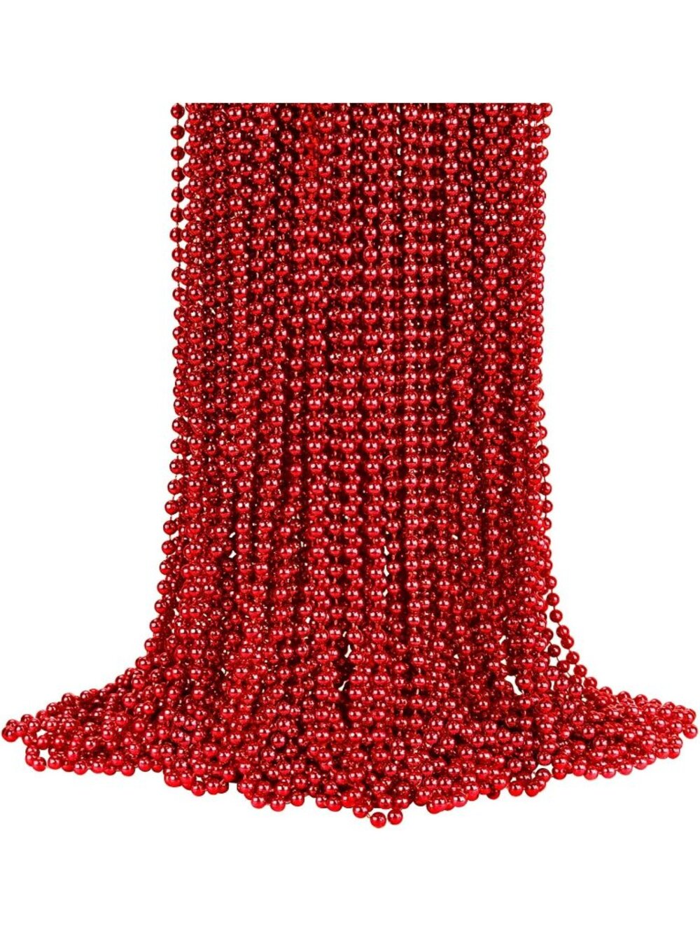 72PCS Purple Mardi Gras Bead Necklaces 33" Halloween Party Favor Beads-Red